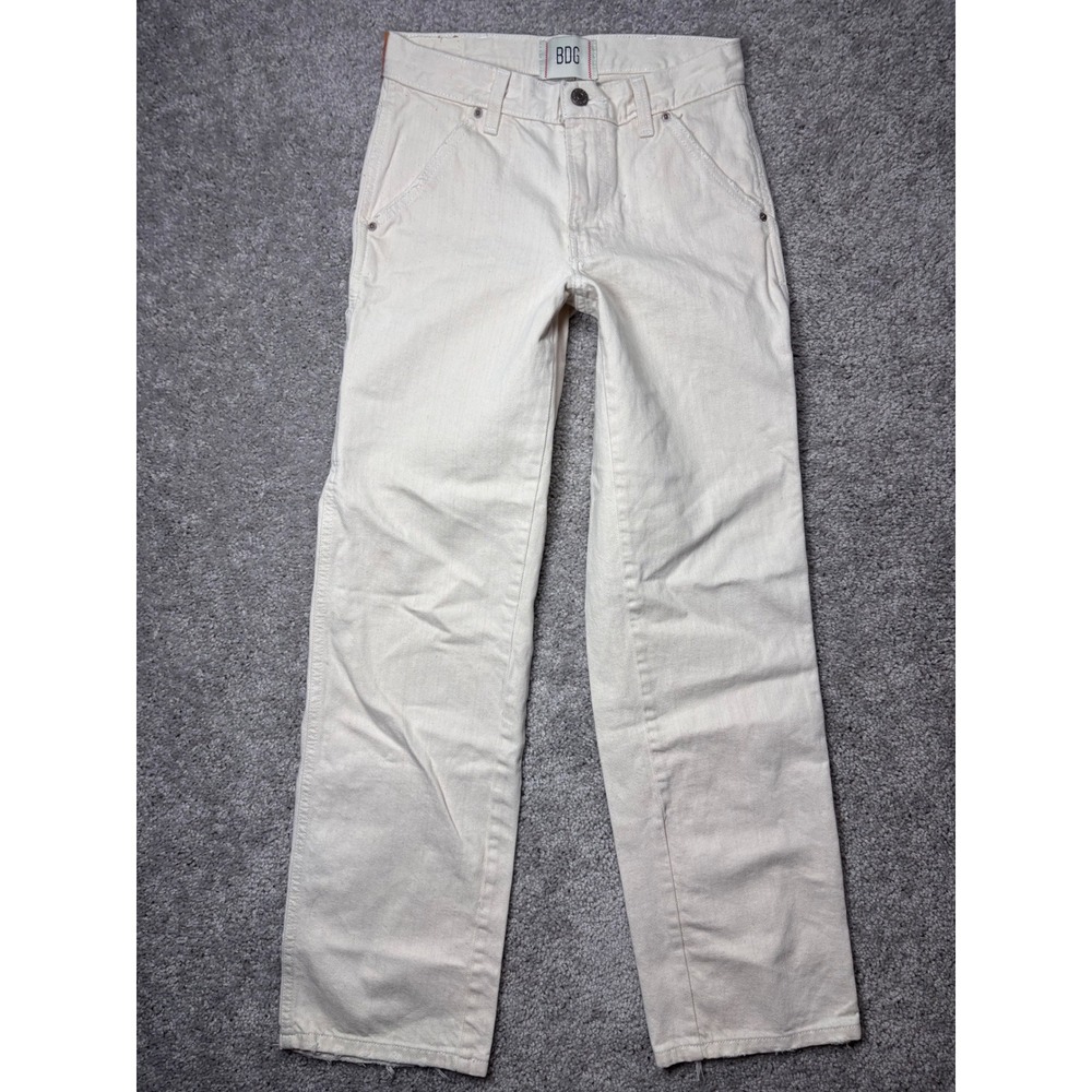 BDG Urban‎ Outfitters Off White Carpenter Utility Pants Straight Leg Womens 24